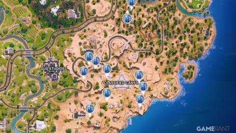 Classified Canyon & Collider Corridor Beta Flusher Locations in Fortnite - V2 