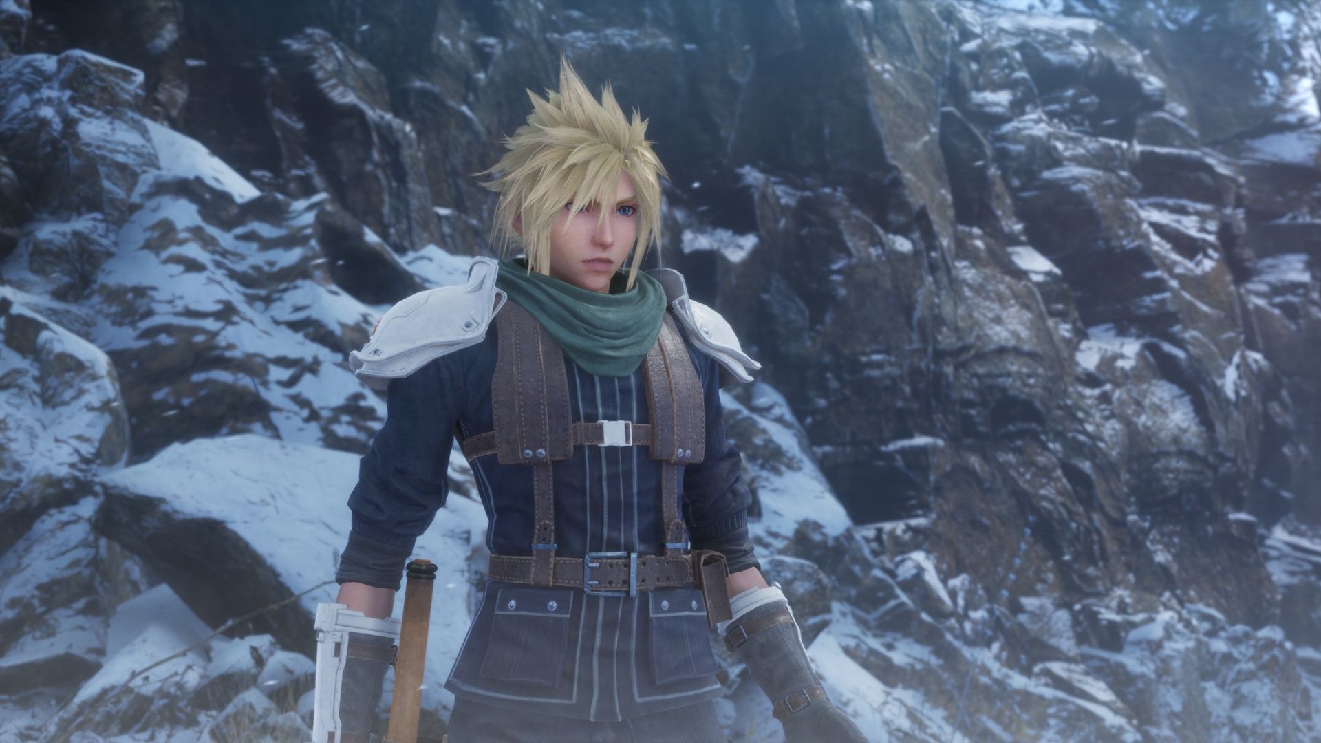 Cloud in the snow in Crisis Core Final Fantasy 7