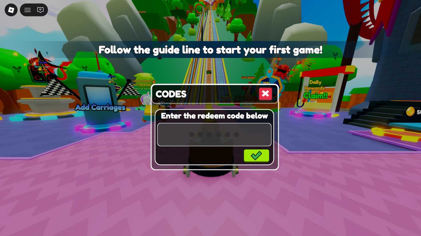 Coaster and Plunge the codes tab