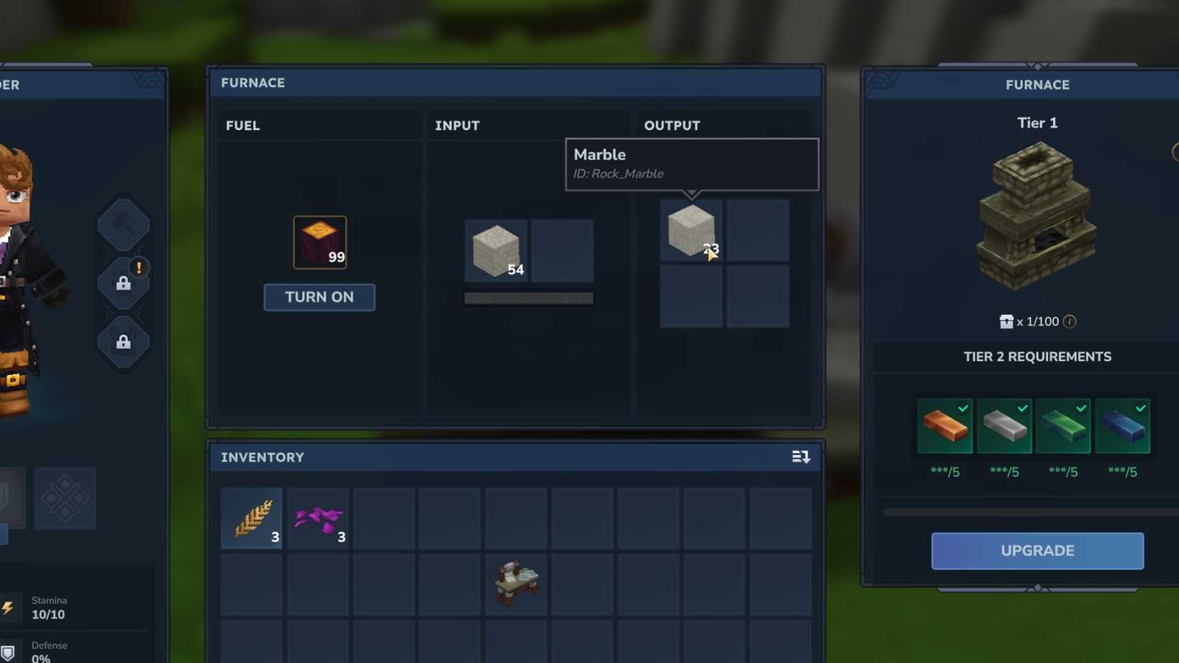 converting marble cobble into marble in hytale furnace