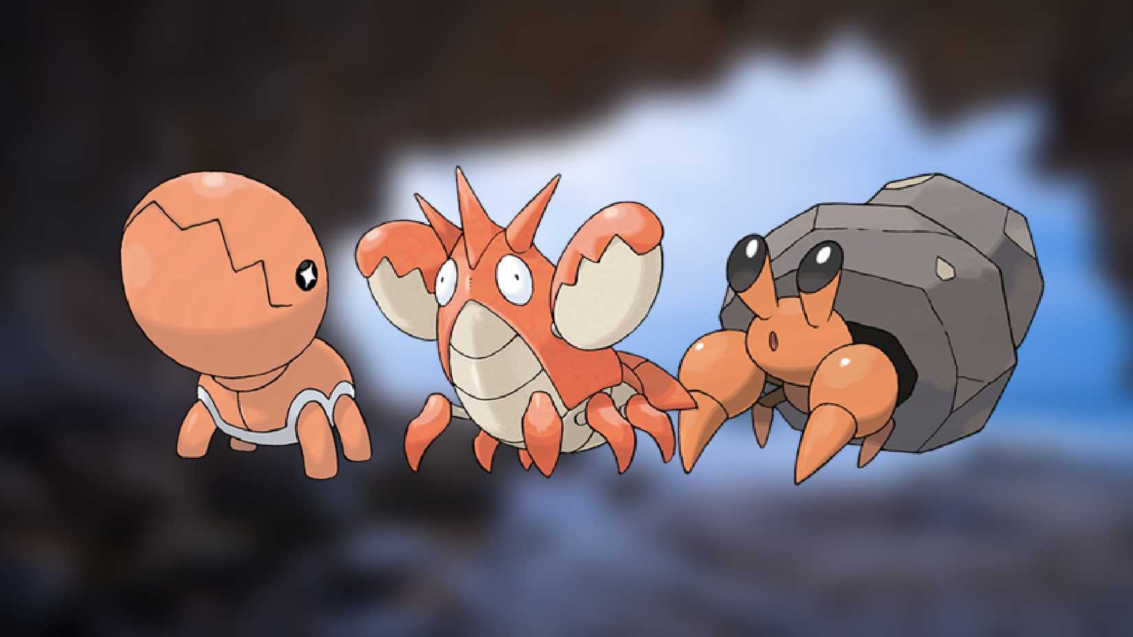 corphish dwebble trapinch pokemon sea water cave