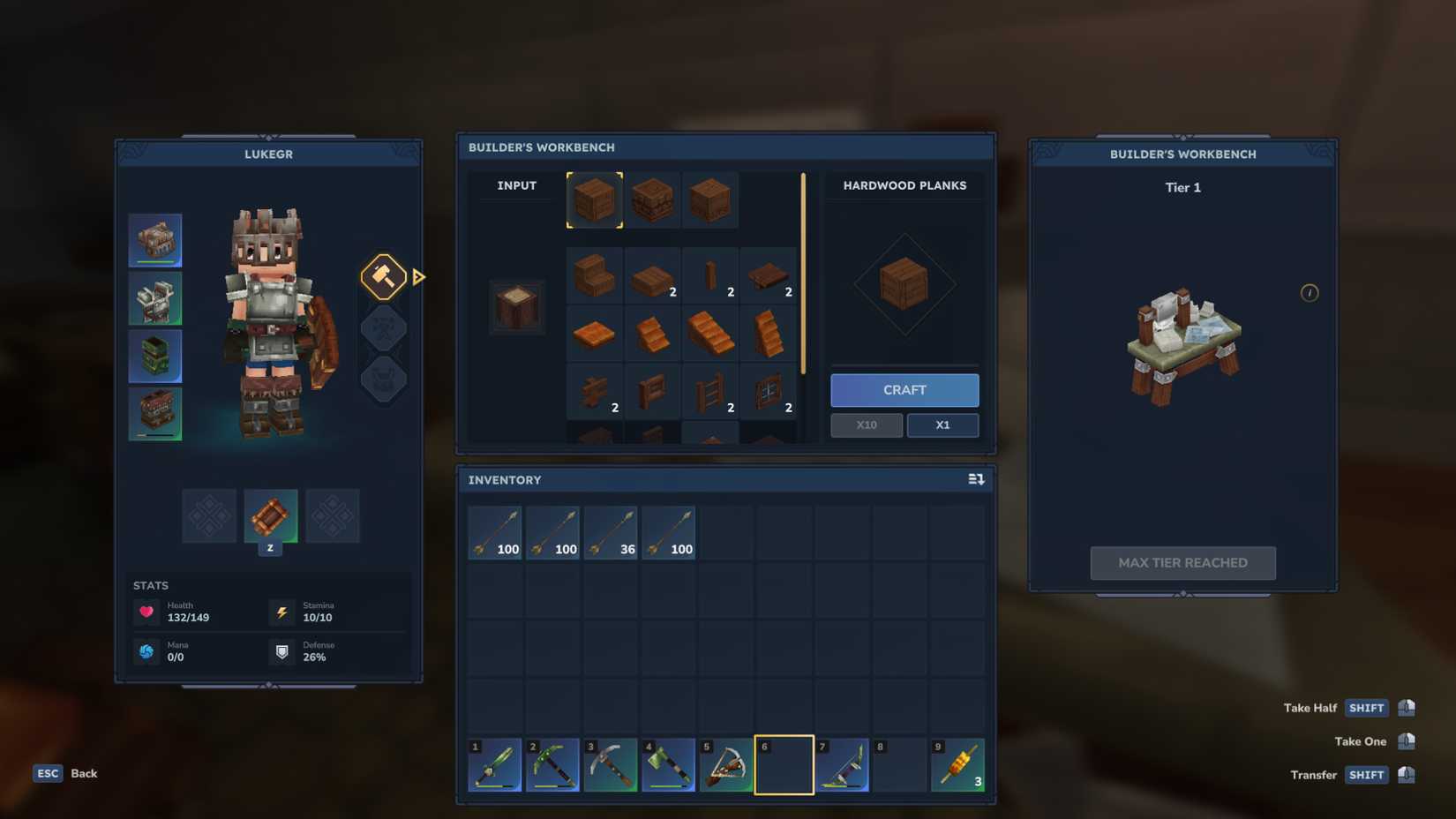 Craft hardwood in the builder's workbench