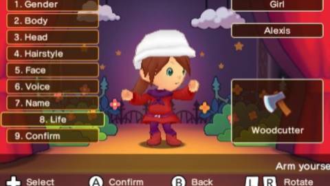 Creating a character in Fantasy Life (3DS)