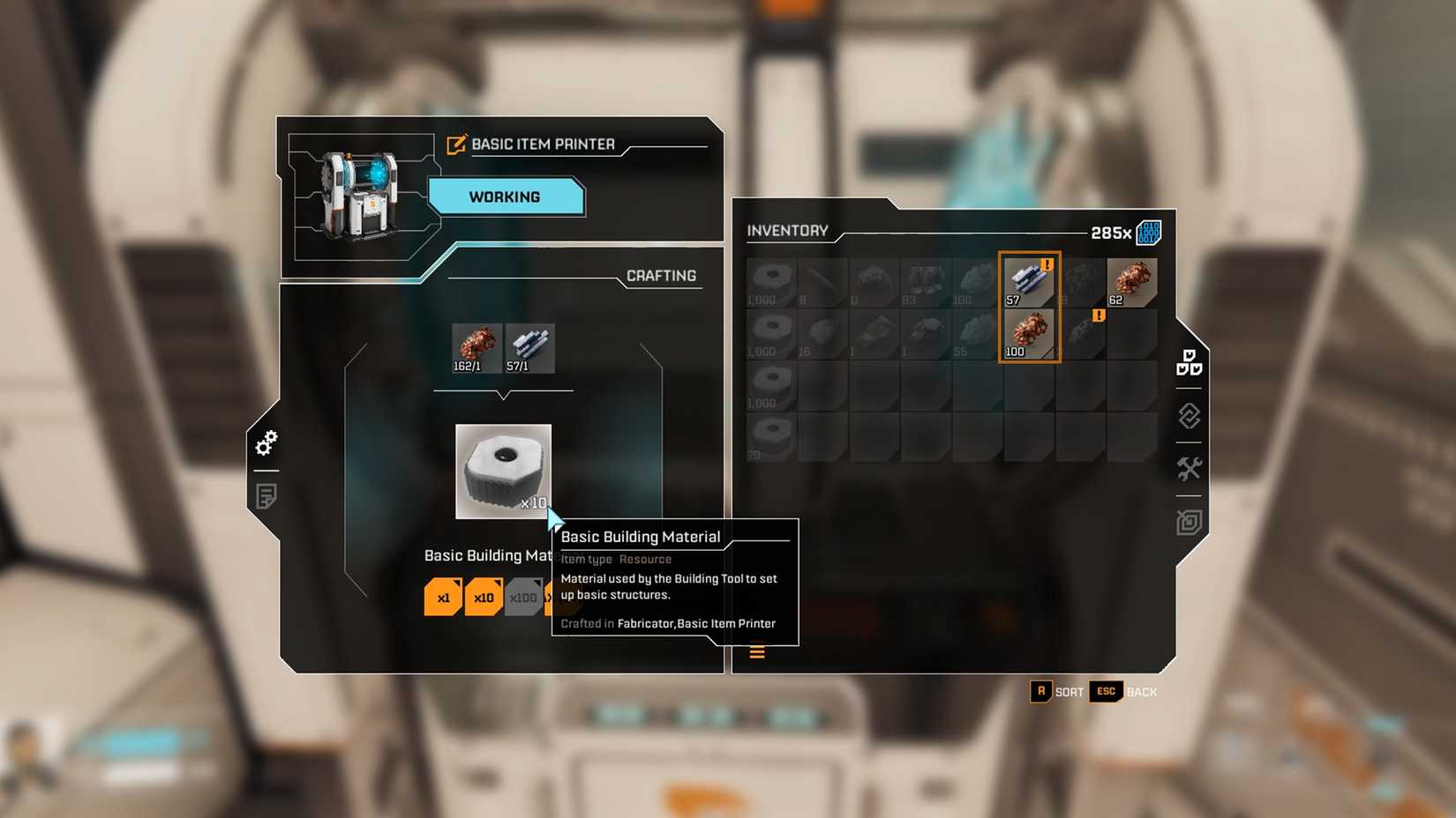 Ctafting Basic Building Material in StarRupture