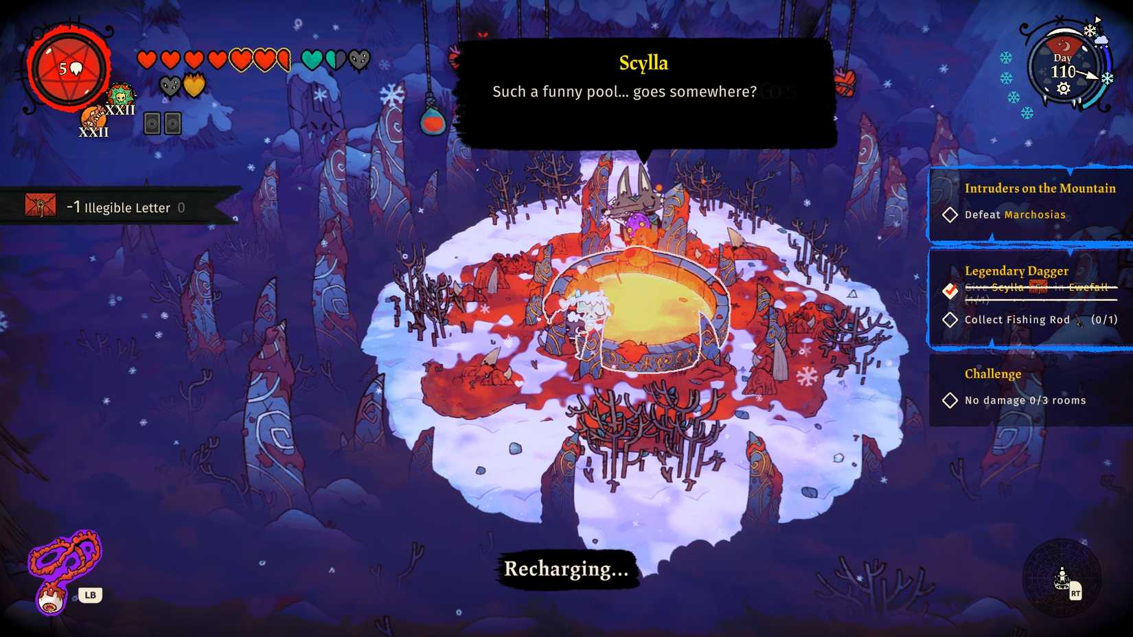 cult-of-the-lamb-cotl-woolhaven-dlc-how-find-scylla-ewefall-legendary-dagger-quest-fishing-rod - give to scylla