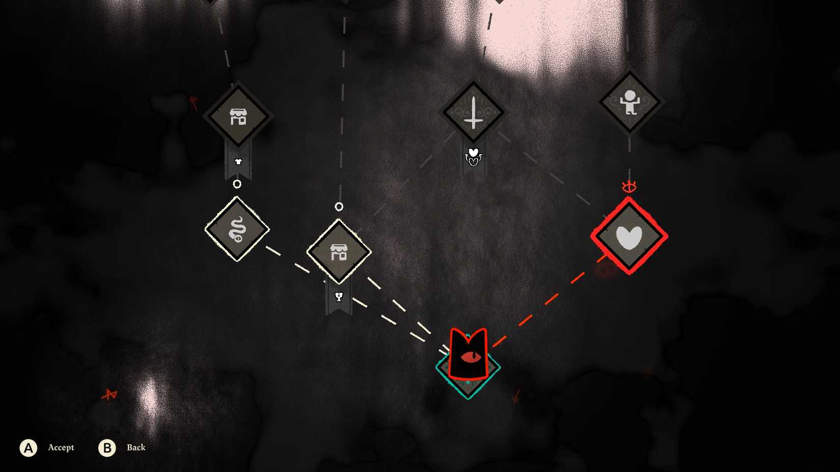 cult-of-the-lamb-cotl-woolhaven-dlc-how-find-scylla-ewefall-legendary-dagger-quest-fishing-rod - heart in the rot