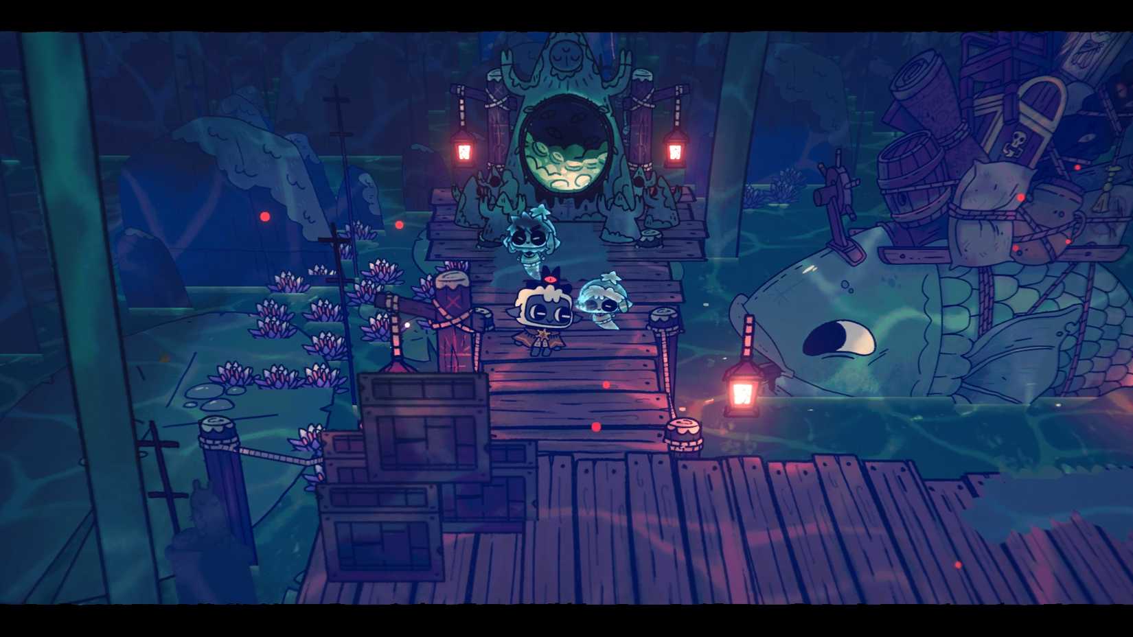 cult-of-the-lamb-woolhaven-dlc-aza-keru-locations-hide-search-where-to-search - smuggler's sanctuary - play pirate in cover of night