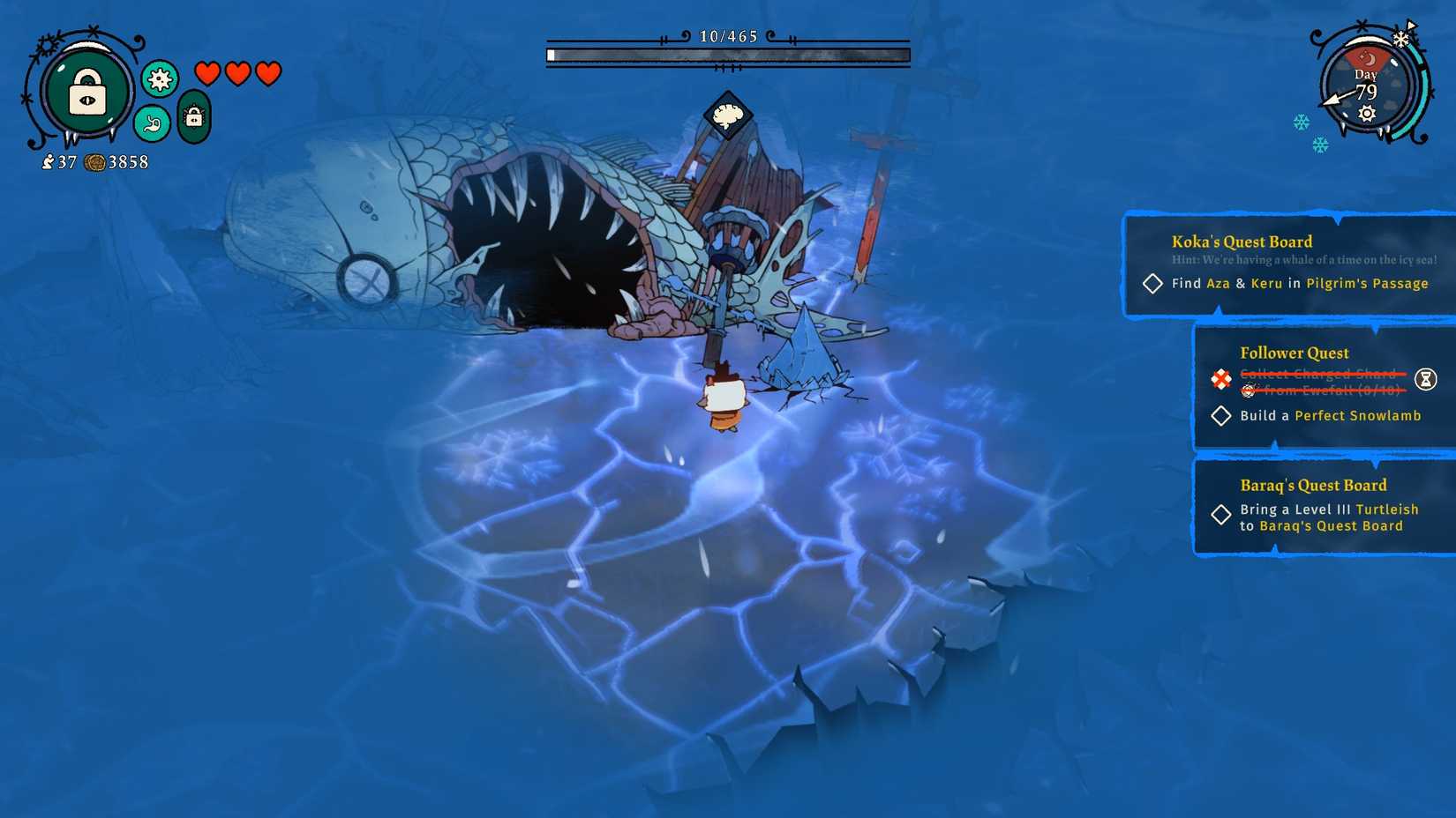 cult-of-lambs-wool-dlc-aza-keru-location-hide-search-where-to-find - whale of time in the ice sea