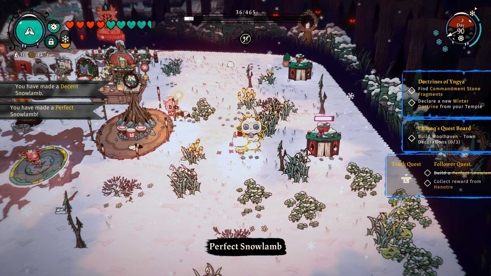 cult-of-the-lamb-woolhaven-dlc-how-make-perfect-snowlamb-build - perfect snowlamb decent snowlamb