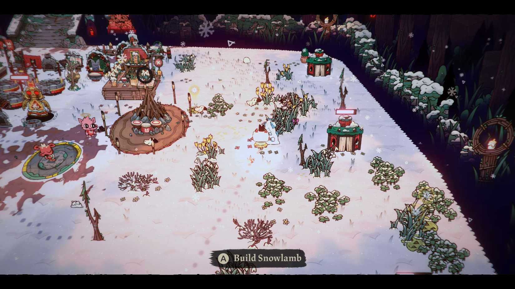 cult-of-the-lamb-woolhaven-dlc-how-make-perfect-snowlamb-build - snow pile