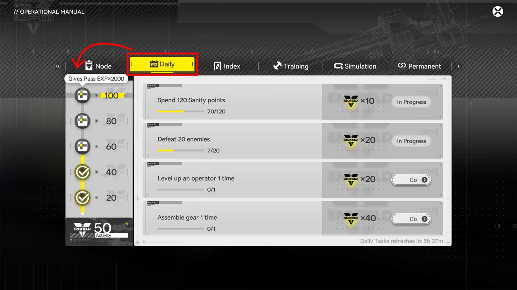 Daily Tasks In Arknights Endfield