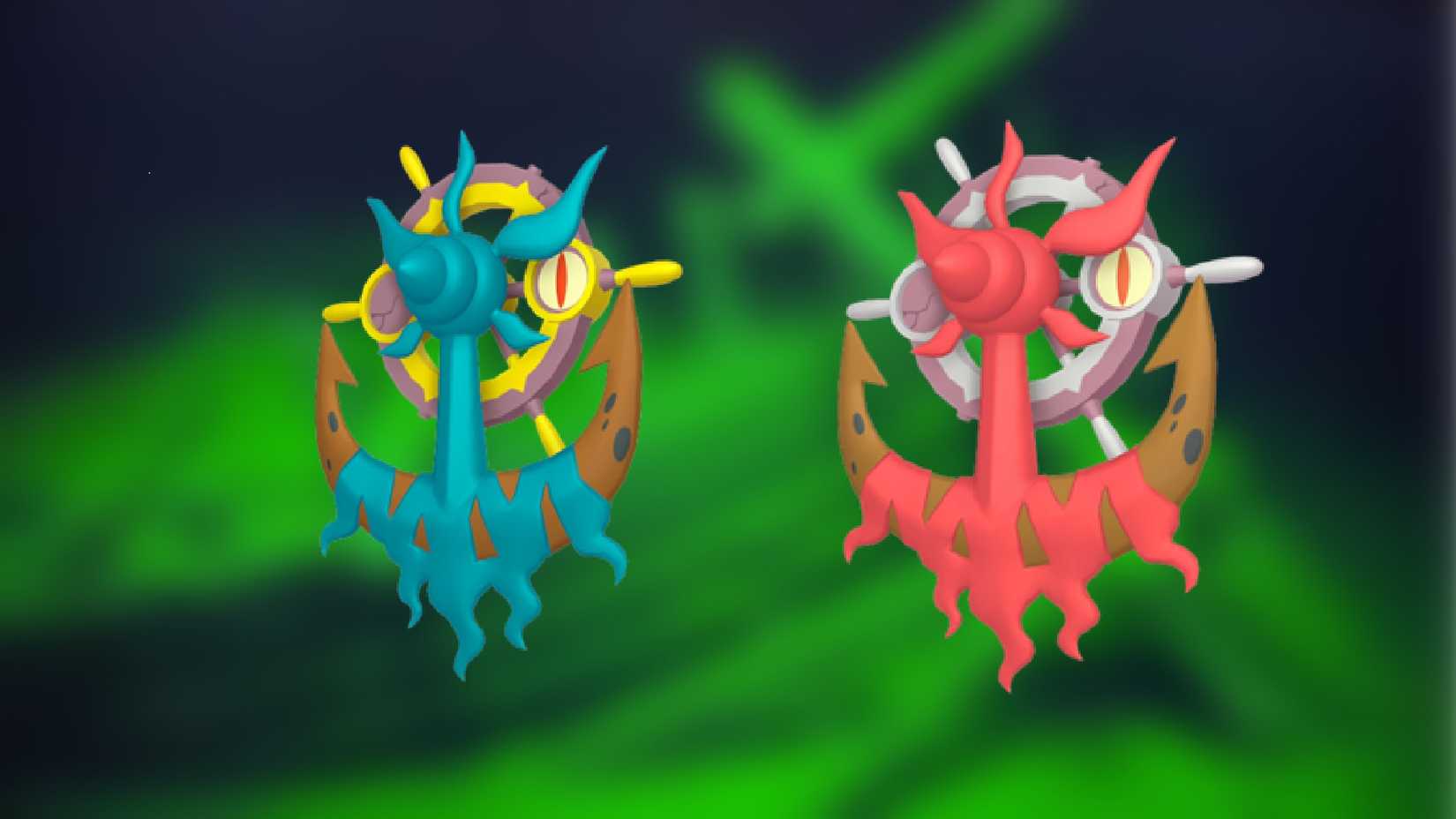 dhelmise and shiny dhelmise pokemon