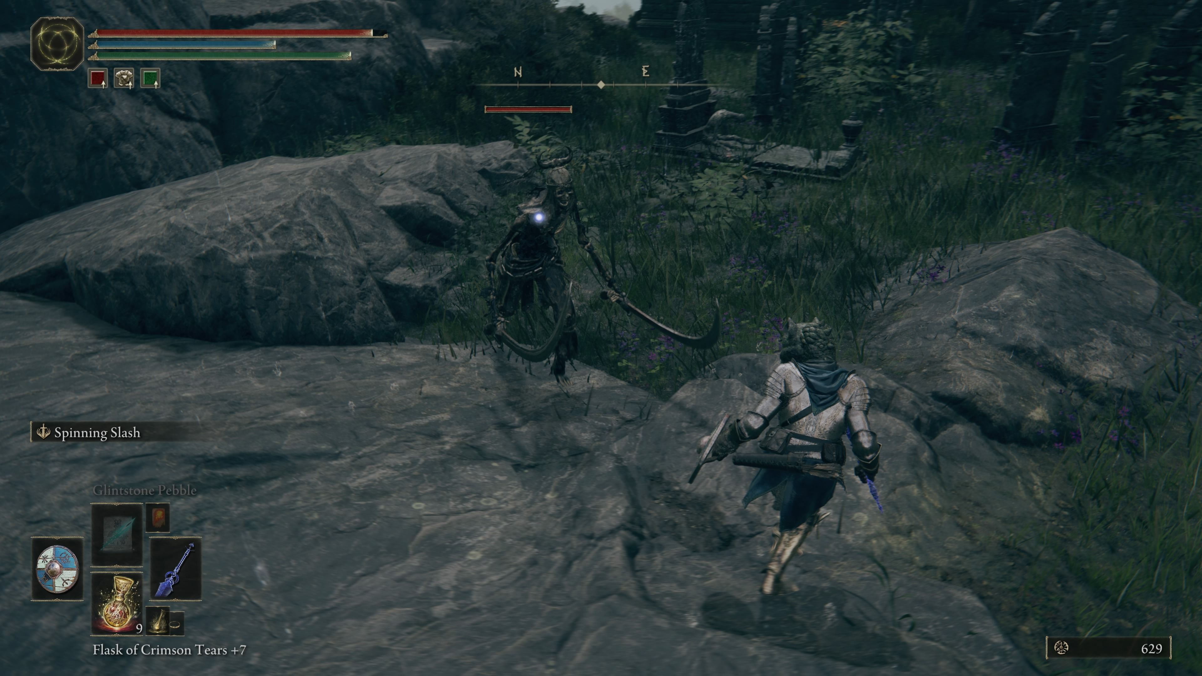 Dodging an enemy attack in Elden Ring (2022)