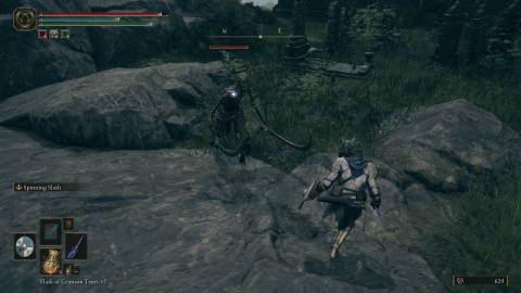 Dodging an enemy attack in Elden Ring (2022)