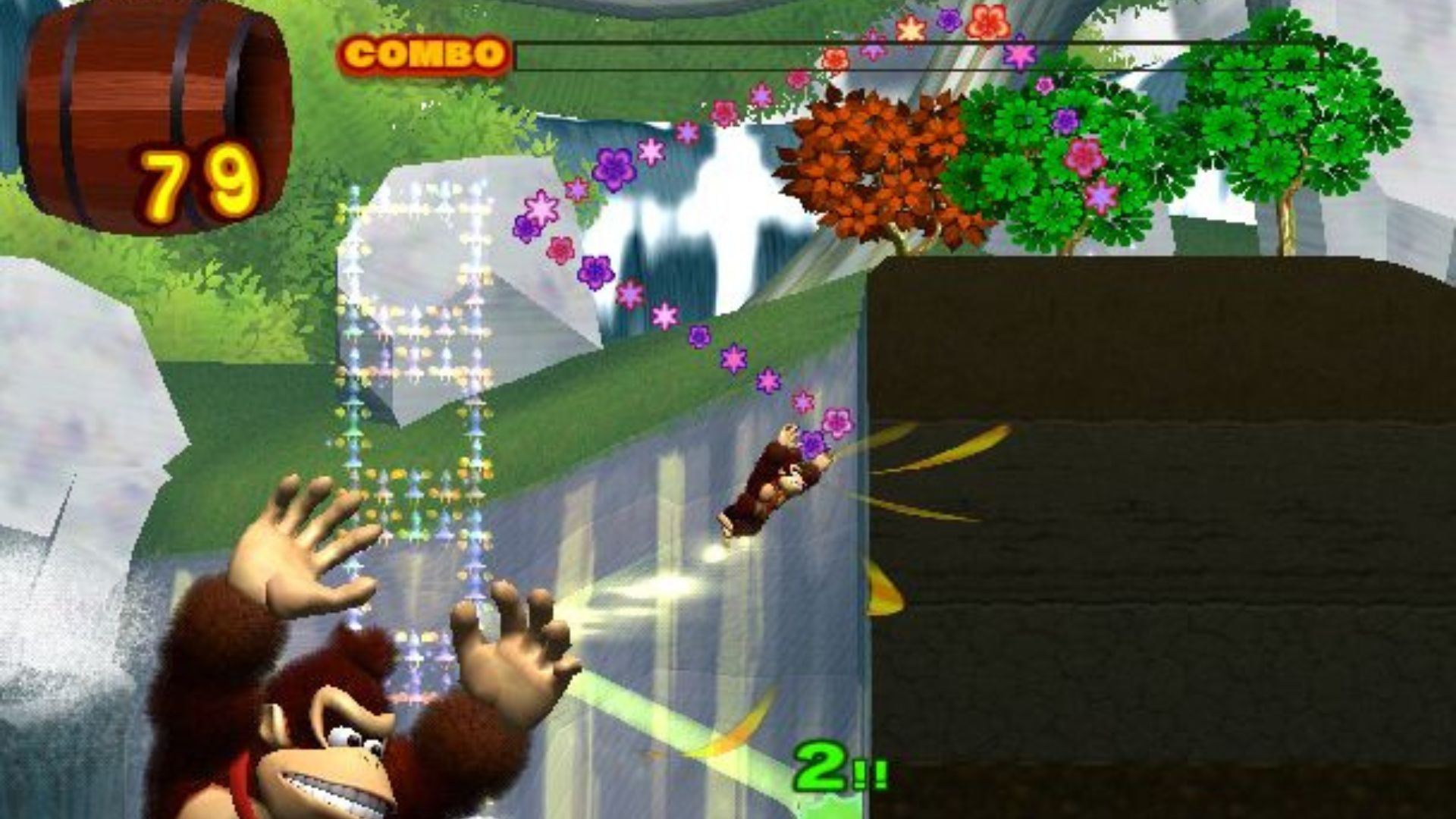 Donkey Kong Jungle Beat - DK jumping around the opening level