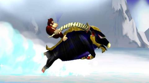 Donkey Kong Jungle Beat - DK riding another animal.