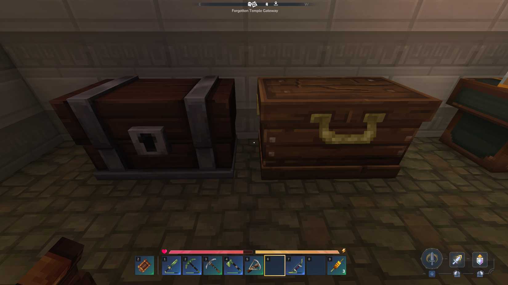Double Chests in Hytale the correct way to place them to benefit from automatic stored resources for crafting