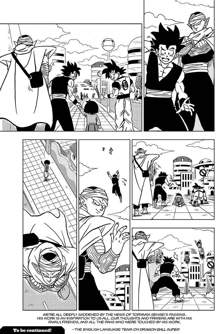 Dragon Ball Super Chapter 103, Piccolo says goodbye to the reader