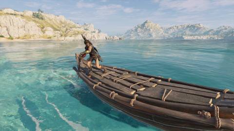 Driving a boat in Assassin’s Creed Odyssey (2018)