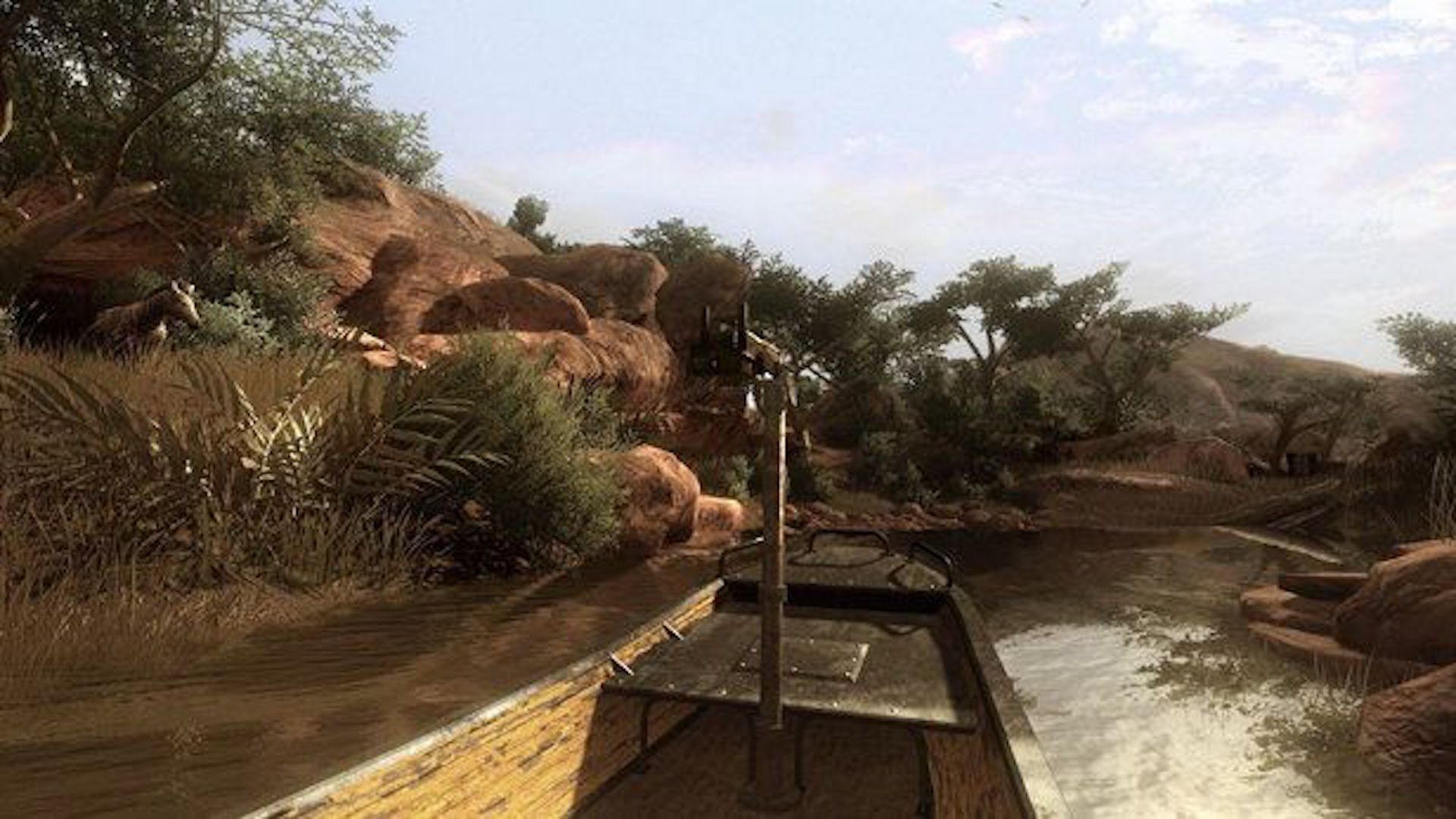 Driving a boat in Far Cry 2 (2008)