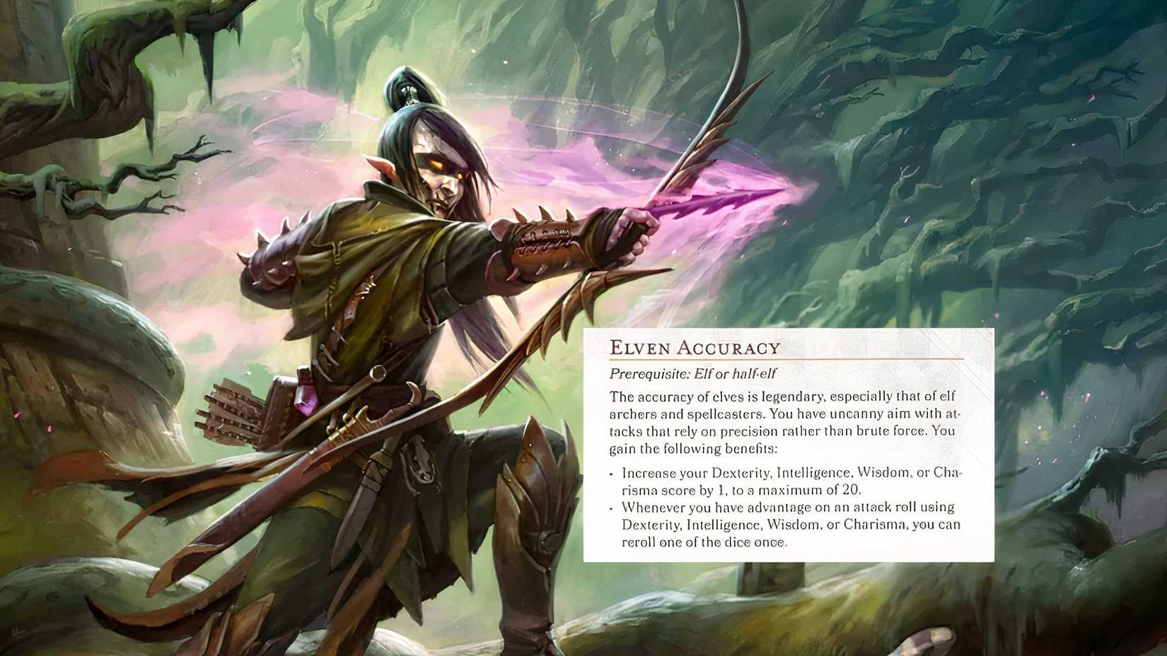 Dungeons & Dragons Elven Accuracy Feat | Image from Poison-Tip Archer card of Magic the Gathering