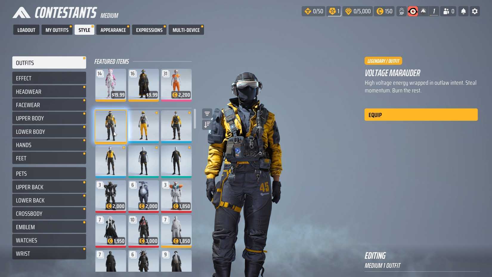 Equip Voltage Marauder Set The Finals