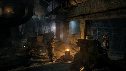 Exploring a bunker in Metro 2033 (2010)