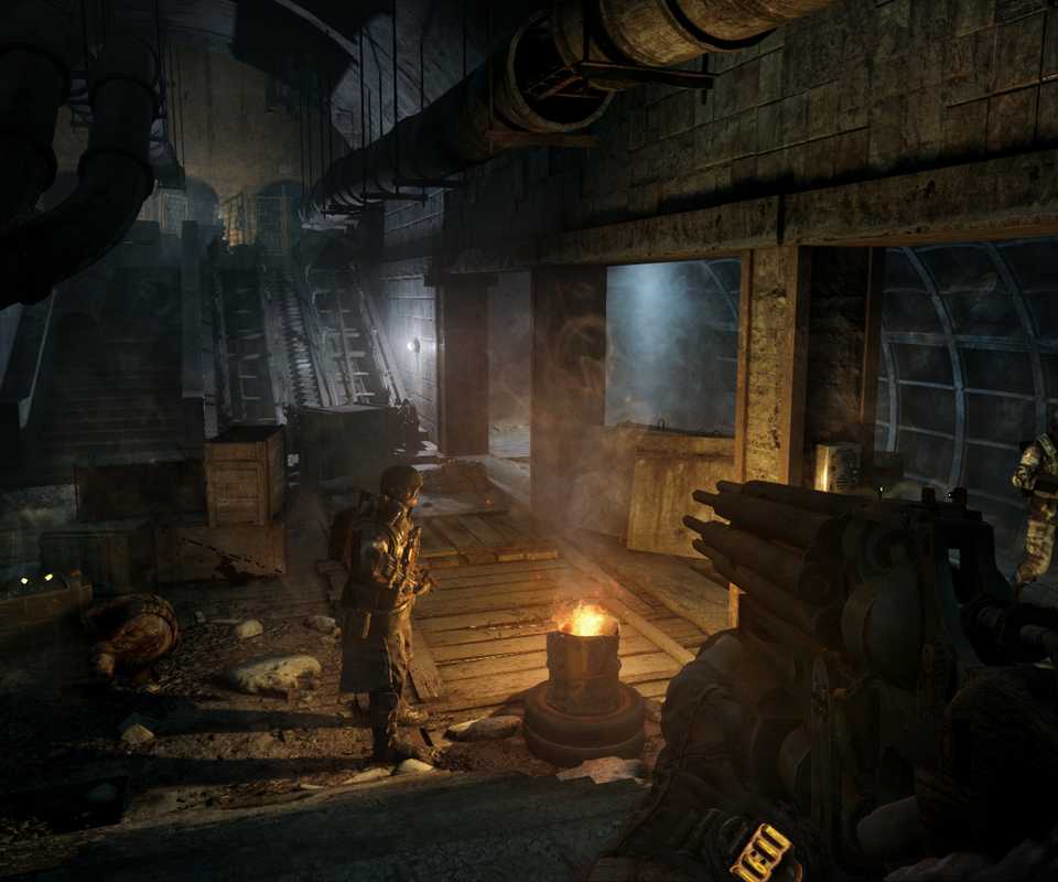 Exploring a bunker in Metro 2033 (2010)