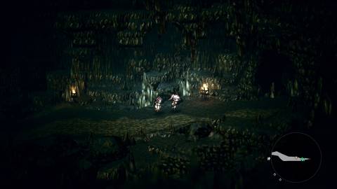 Exploring a dungeon in Octopath Traveler 0 (2025)