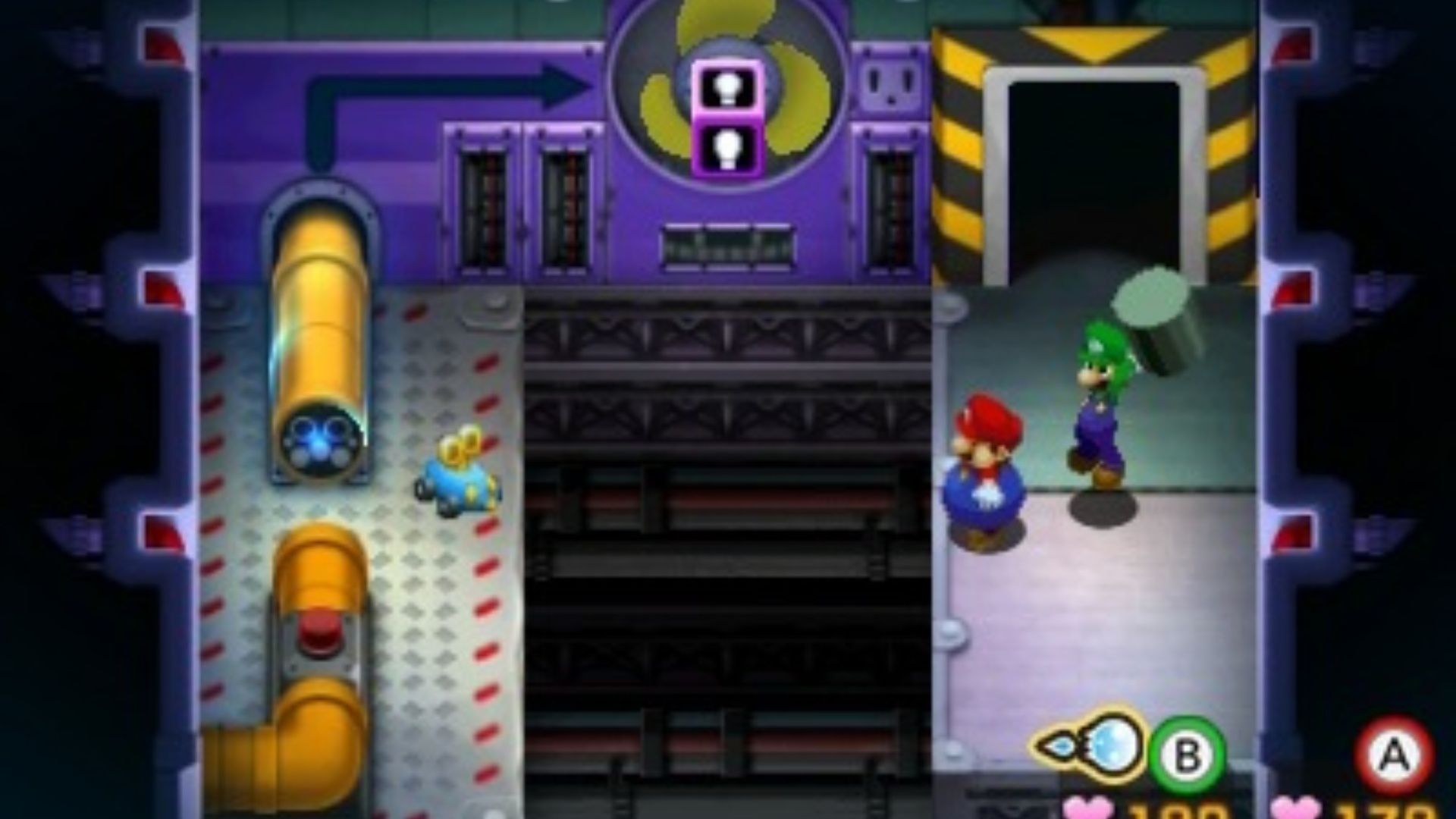 Exploring a factory in Mario & Luigi Superstar Saga Bowser's Minions (2017)