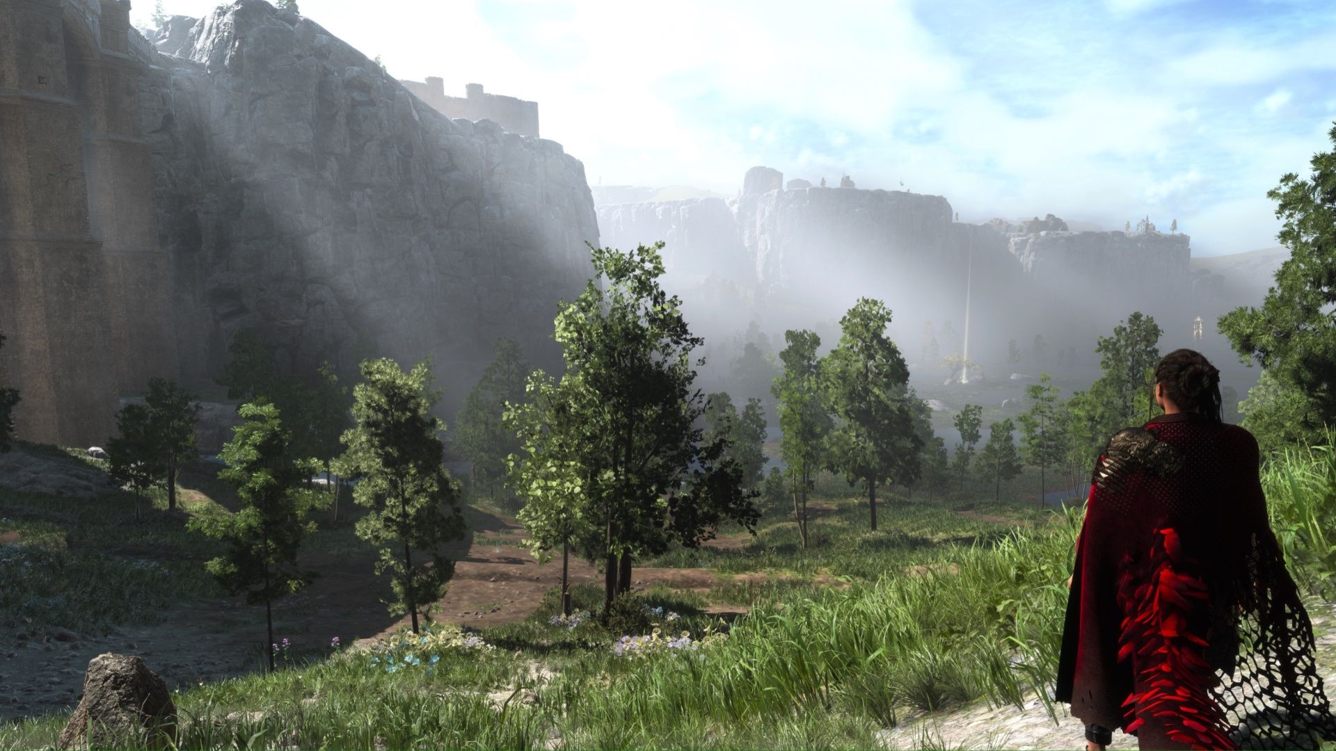 Exploring a forest in Forspoken (2023)