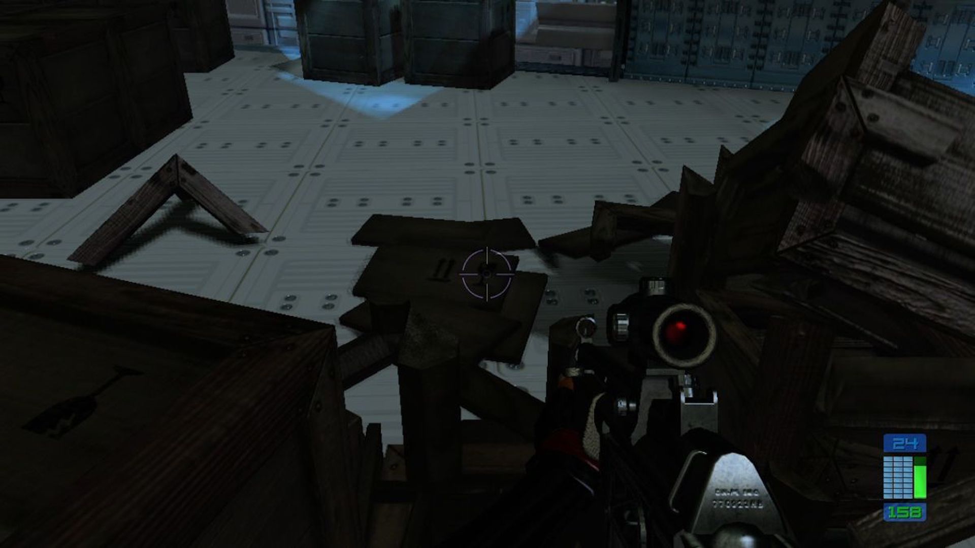 Exploring a lab in Perfect Dark Zero (2005)