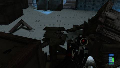 Exploring a lab in Perfect Dark Zero (2005)