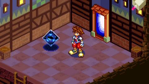 Exploring a room in Kingdom Hearts Chain of Memories (GBA)