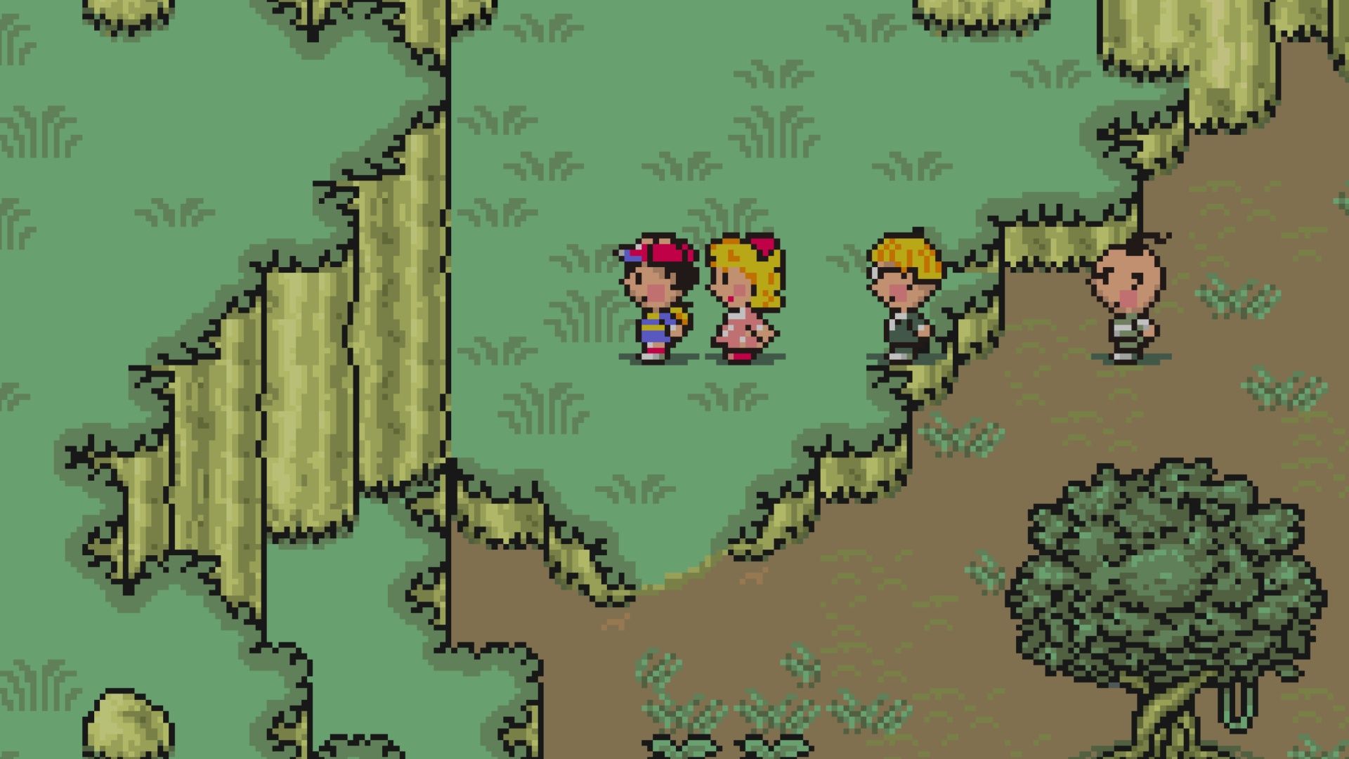 Exploring a swamp in EarthBound (1995)