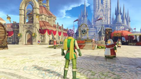 Exploring a town in Dragon Quest Heroes 2 (2017)