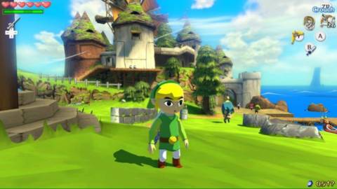 Exploring a town in The Legend Of Zelda The Wind Waker (2013)