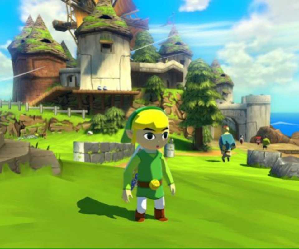 Exploring a town in The Legend Of Zelda The Wind Waker (2013)