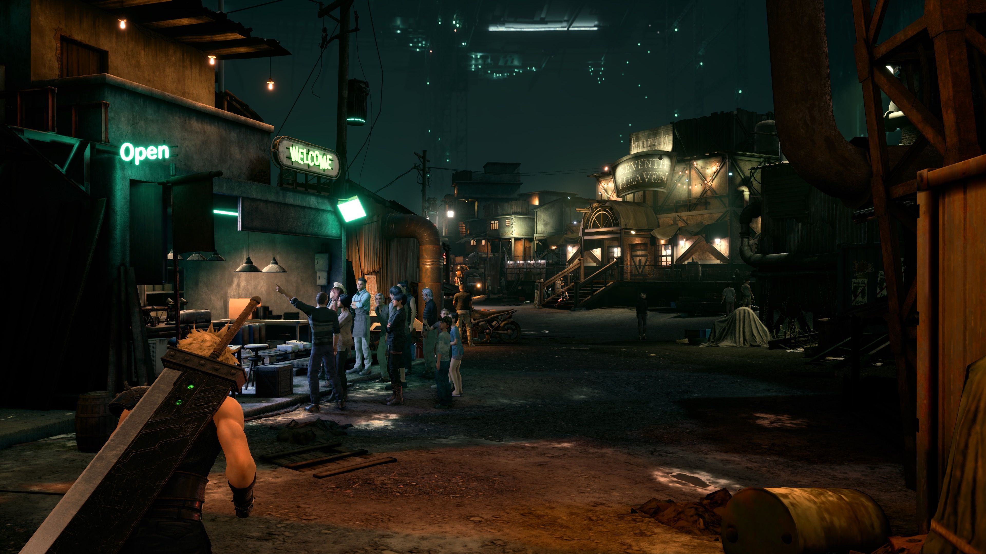 Exploring an alley in Final Fantasy 7 Remake (2020)