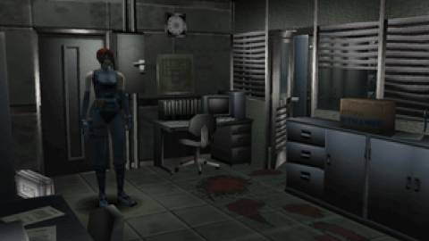 Exploring an office in Dino Crisis (1999)