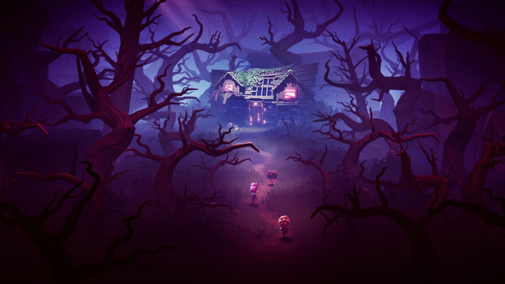 Exploring outside a creepy house in Stage Fright