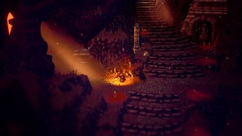 Exploring ruins in Octopath Traveler 2 (2023)