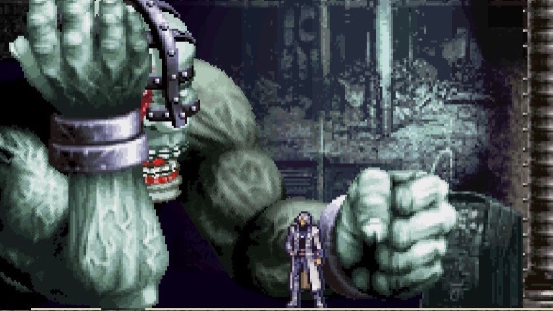 Facing a big boss in Castlevania Dawn of Sorrow (2005)