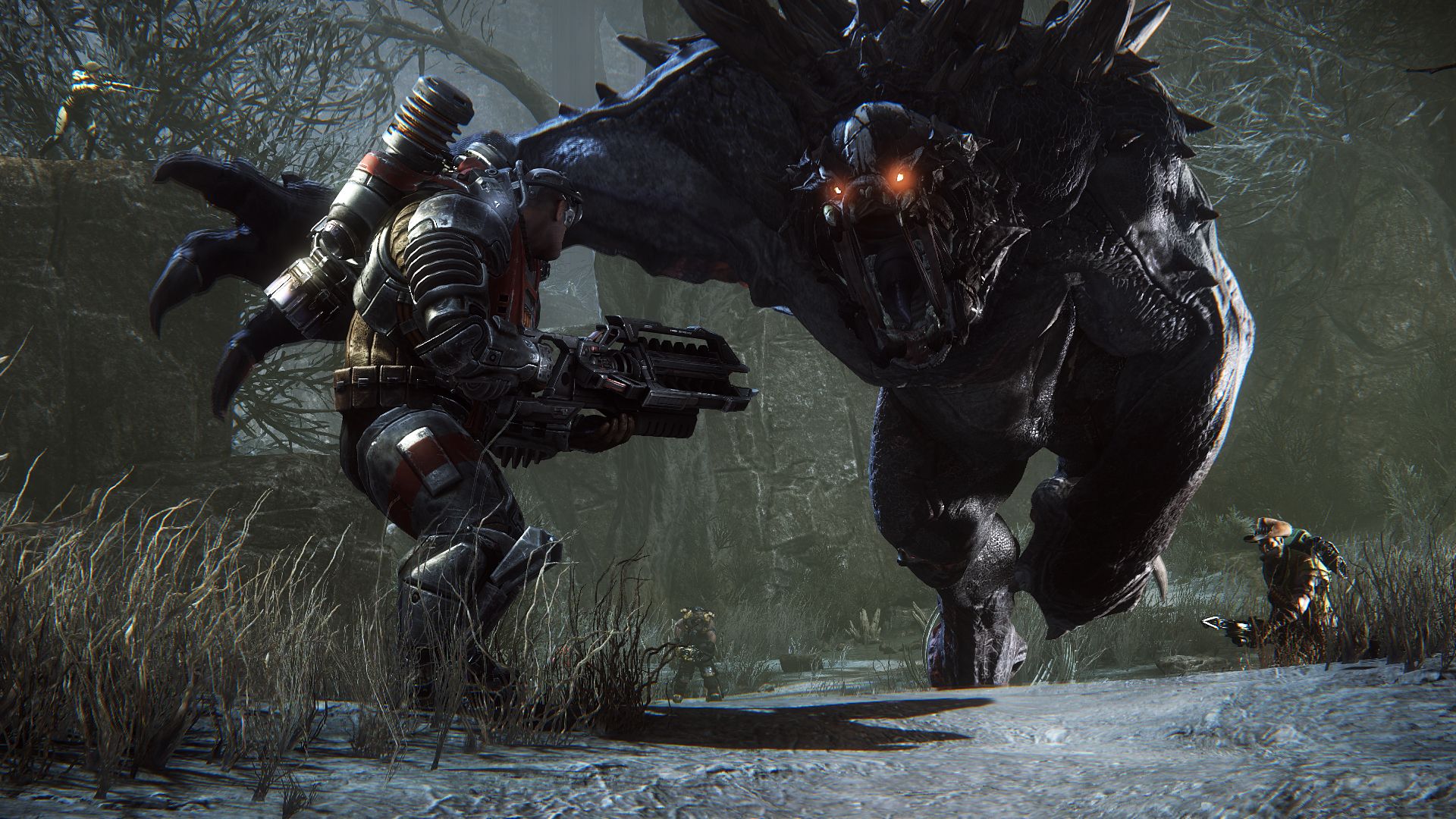 Facing a monster in Evolve (2015)-2