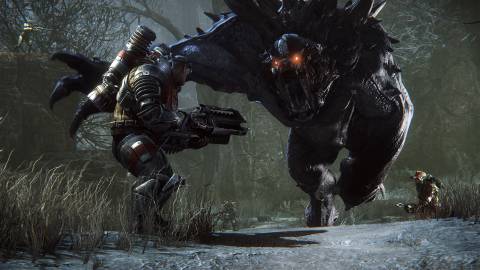 Facing a monster in Evolve (2015)-2
