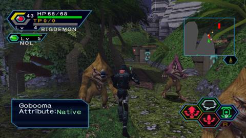 Facing enemies in Phantasy Star Online (2000)