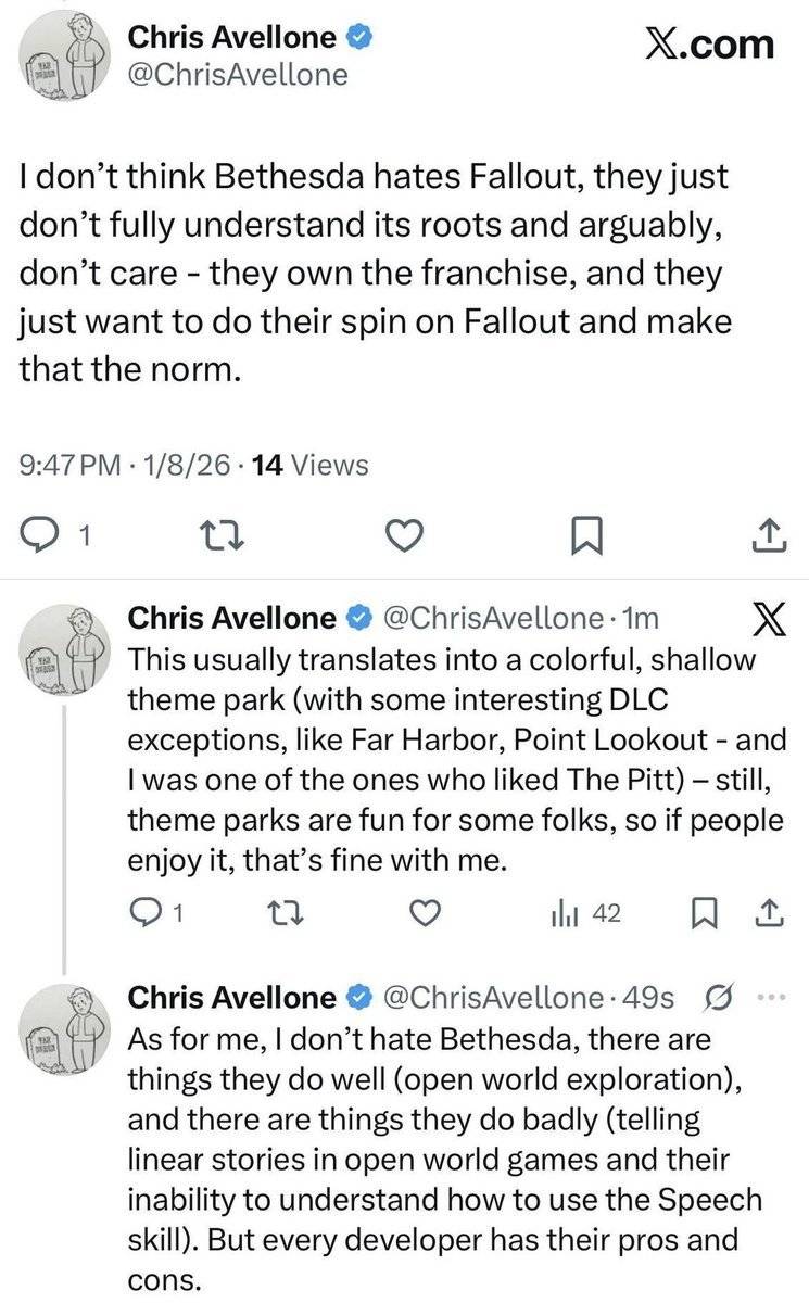 Obsidian co-creator Chris Avellone calls out Bethesda