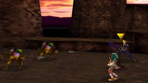 Fighting a battle against Shanghai in Final Fantasy 7 (1997)