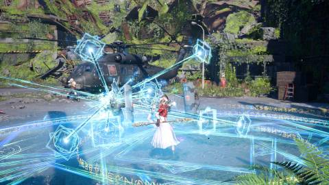 Fighting a battle as Aerith in Final Fantasy 7 Rebirth (2023)