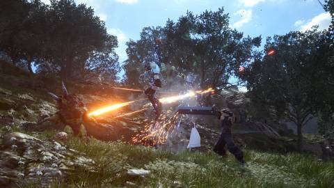 Fighting a battle as Tifa in Final Fantasy 7 Rebirth (2023)